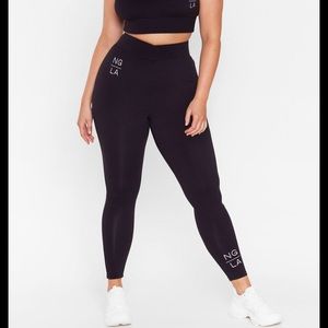 Nasty gal work it out black leggings medium